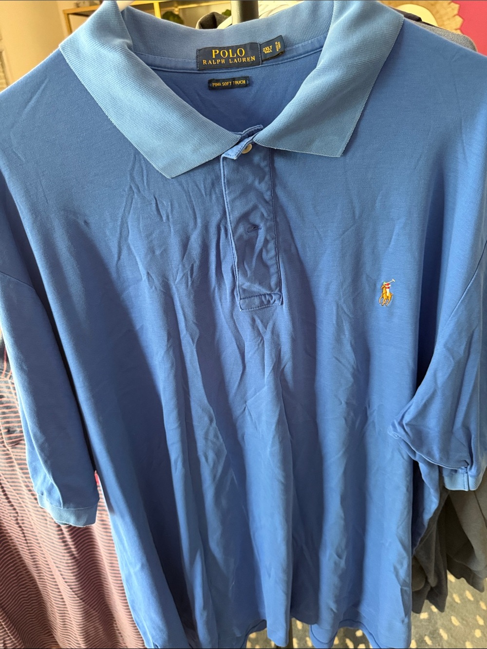 Polo by Ralph Lauren Men’s Sky Blue Polo with Embroidered Logo
